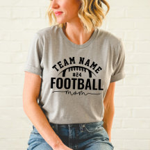 Mamá de Fútbol Equipo Personalizado Negro sobre Gr
