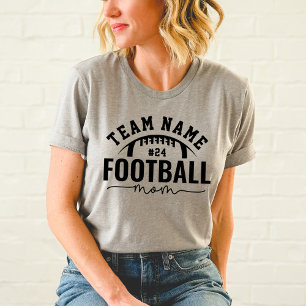 Camiseta Triblenda Mamá de Fútbol Equipo Personalizado Negro sobre Gr