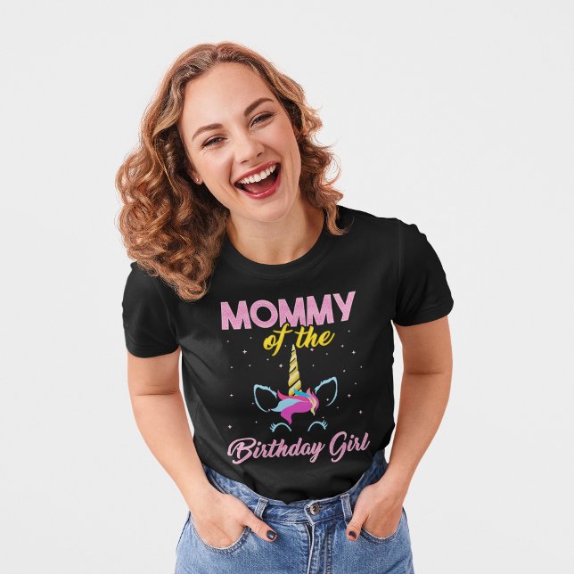 Camiseta Triblenda Mamá de la Chica de cumpleaños Unicorn (Subido por el creador)