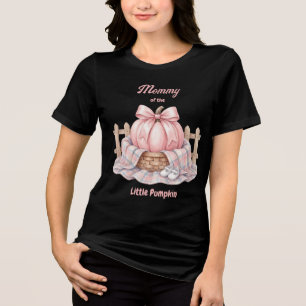Camiseta Triblenda Mamá de la pequeña calabaza Pinkoween acuarela