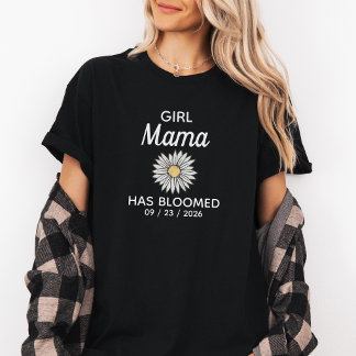 Camiseta Triblenda Mamá de Niña Bonita Negra y Blanca Fecha Estableci