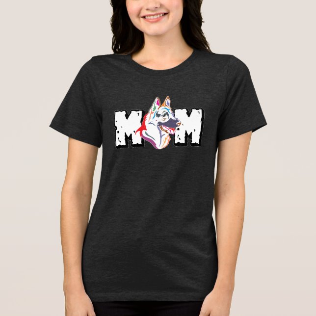 Camiseta Triblenda Mamá de perro pastor alemán (Anverso)