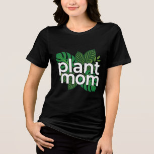 Camiseta Triblenda Mamá de Plantas Letra Moderna en Bloque Tropical M