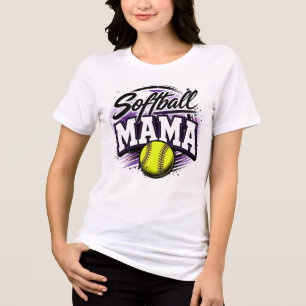 Camiseta Triblenda Mamá de Sóftbol Adorable