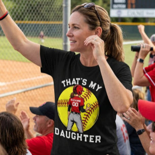 Camiseta Triblenda Mamá de Softbol Esa es mi Hija Personalizado