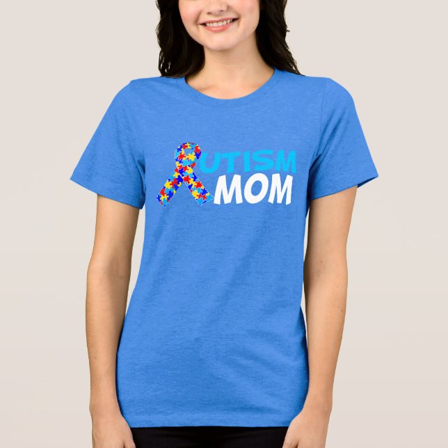 Camiseta Triblenda Mamá del autismo se burla de las mujeres azules (Anverso)