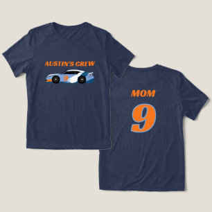 Camiseta Triblenda Mamá del equipo de carreras del niño de cumpleaños