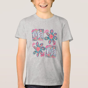Camiseta Triblenda Mamá: Elegancia floral en estilo perrito