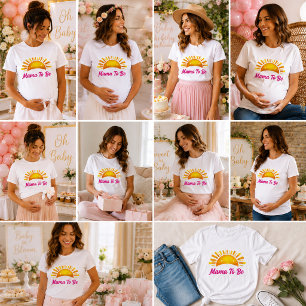 Camiseta Triblenda Mamá embarazada de rosa y dorado soñador