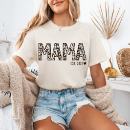 Camiseta Triblenda Mama Est TShirt Leopard Print, Personalizado Mama 