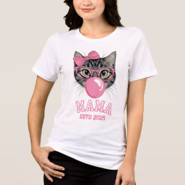 Camiseta Triblenda Mama Estd 2025 Gatito Adorable