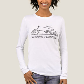 Camiseta Triblenda Mamá Gato Batería Baja – Gato Divertido y Agotado 