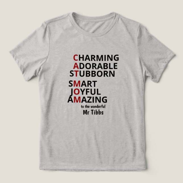 Camiseta Triblenda Mamá Gato Personalizada Amante de Gatos  (Diseño delantero )