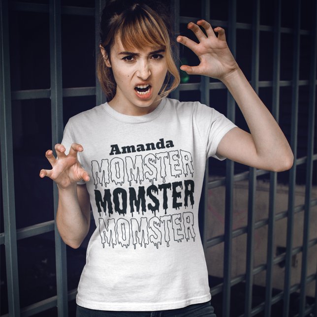 Camiseta Triblenda Mamá Halloween Momster otoño temblorosa temporada (Mom Halloween Momster fall spooky season Tri-Blend Shirt)