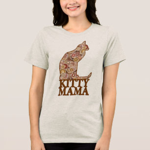 Camiseta Triblenda Mamá Kitty sentando gato en chocolate