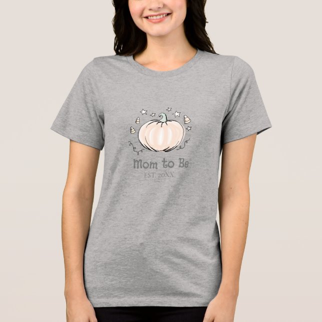 Camiseta Triblenda Mamá linda para ser calabaza pequeña (Anverso)