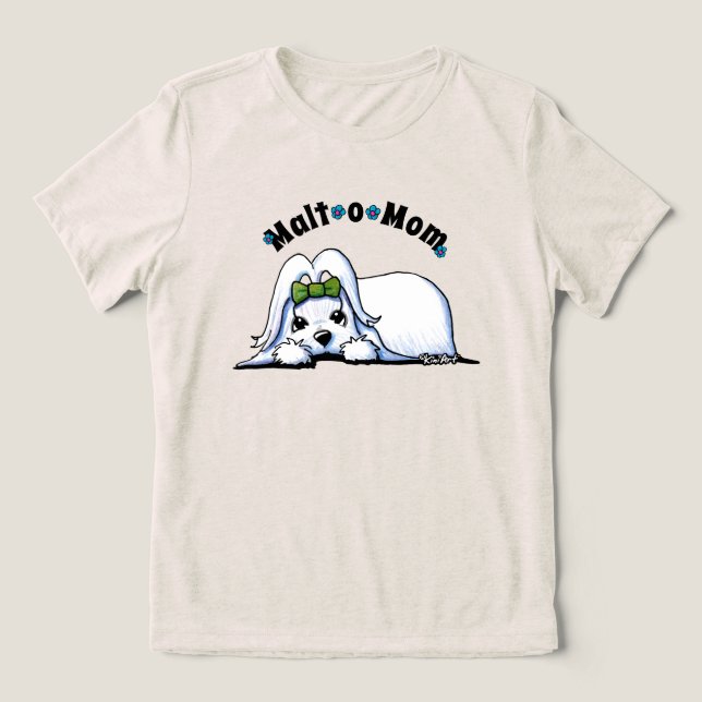 Camiseta Triblenda Mamá maltesa de KiniArt (Diseño delantero )