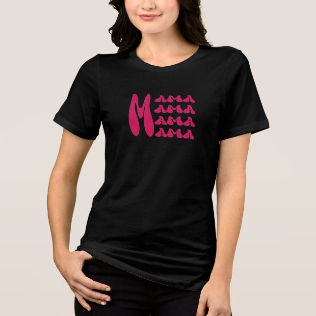 Camiseta Triblenda MAMA mothers day elegant black and fuchsia  (Anverso)