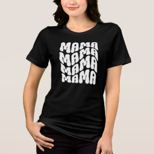 Camiseta Triblenda Mamá Negra Retro Groovy Lindo Día de la Madre Mamá
