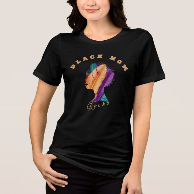 Camiseta Triblenda Mamá negra roza el día de la madre (Anverso)