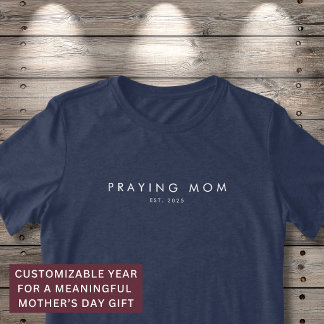 Camiseta Triblenda Mamá Orando Año Est. Cristiano Moderno Minimalista