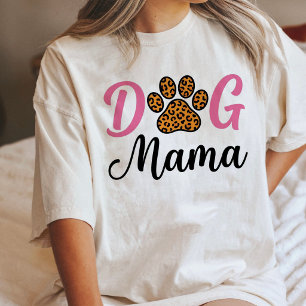 Camiseta Triblenda Mamá Perro Estampa de Pata de Leopardo Lindo Amant