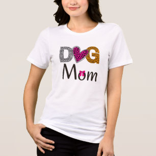 Camiseta Triblenda Mamá Perro Estampado Leopardo/Tendencia Amante de