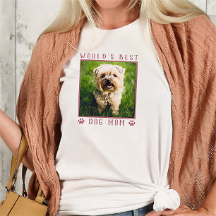 Camiseta Triblenda Mamá Perro Mejor del Mundo Huellas de Pata Rosadas