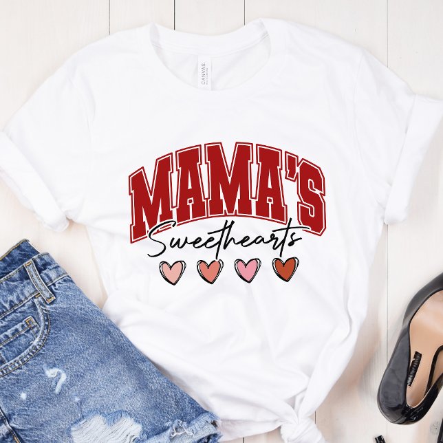 Camiseta Triblenda Mama Sweethearts – Cute Pink Hearts Valentine’s  (Subido por el creador)