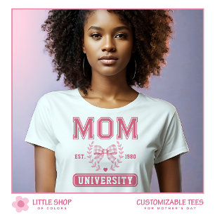Camiseta Triblenda Mamá Universidad Lazo Rosa Día de las Madres