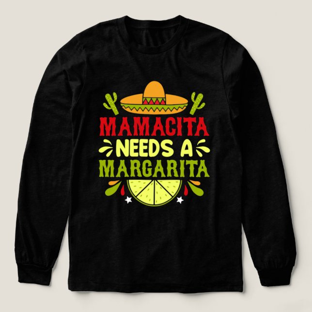 Camiseta Triblenda mamacita-needs-margarita-cinco-de-mayo-typography- (Diseño traserp)