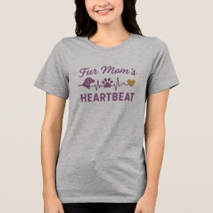 Camiseta Triblenda Mamas de perro - latido del corazón de las mamás d