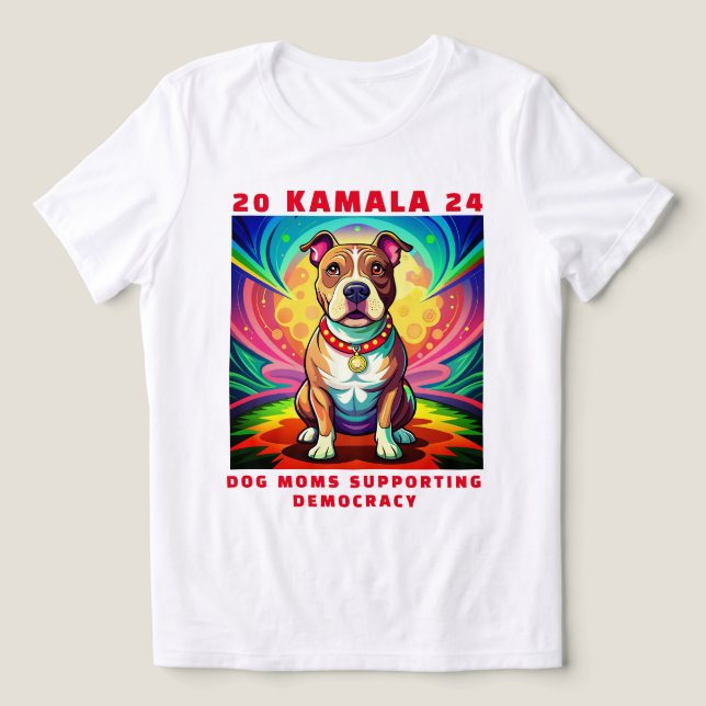 Camiseta Triblenda Mamás de perro por la camiseta de Kamala 2024 (Diseño delantero )