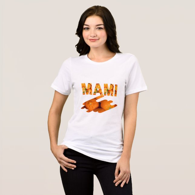 Camiseta Triblenda MAMI Orange Typography Art (Anverso Completo)