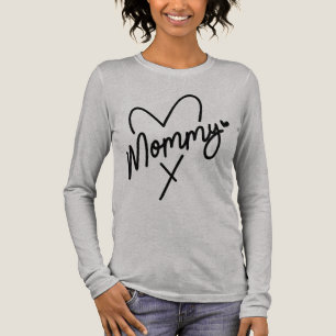 Camiseta Triblenda Mami Simple y Moderna Tipografía de guión Corazón