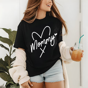 Camiseta Triblenda Mami Simple y Moderna Tipografía de guión Corazón