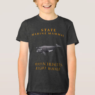 Camiseta Triblenda Mamífero Marino de Massachusetts La Ballena Franca