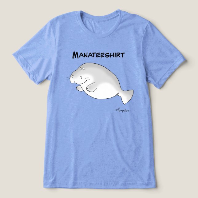 Camiseta Triblenda MANATEESHIRT por Sandra Boynton (Diseño delantero )
