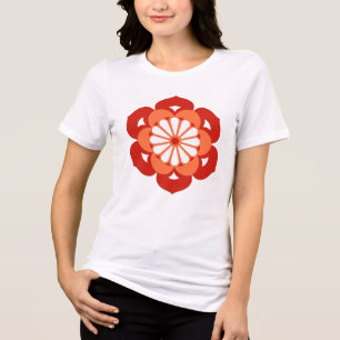 Camiseta Triblenda Mandala, Naranja Pastel y mandarín