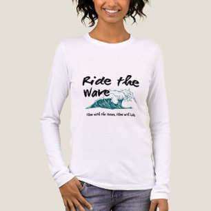 Camiseta Triblenda Manga Larga Gráfica de Ola del Océano