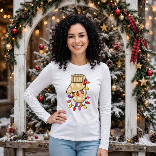 Camiseta Triblenda Manga Larga Navidad Mitones Tejidos Acogedores Niñ