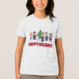 Camiseta Triblenda Maní Alrededor del árbol de Navidad