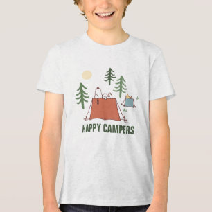 Camiseta Triblenda Maní   Snoopy & Woodstock Happiness is Camping