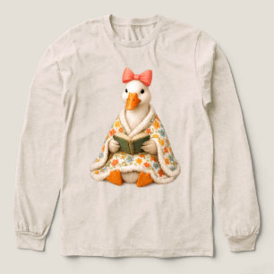 Camiseta Triblenda Manta de ganso libresca —Ganso tonto con lazo y li