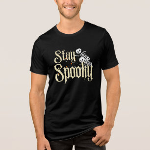 Camiseta Triblenda Mantén el Esqueleto Espeluznante Halloween Retro E