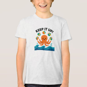 Camiseta Triblenda Mantén el Ritmo Diseño de Pulpo Juguetón Adorable