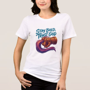Camiseta Triblenda Mantén Fiel a Dios Cyber Gauntlet Gráfica para Muj