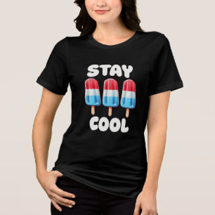 Camiseta Triblenda Mantén la Calma Retro Popsicle Verano 4 de Julio H