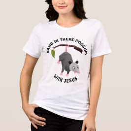 Camiseta Triblenda Mantén la fe con Jesús, possum lindo cristiano