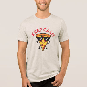 Camiseta Triblenda Mantener la calma y comer pizza